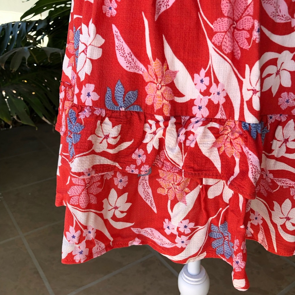 Cynthia Rowley Red Floral Skirt - Size M - Picture 4 of 8